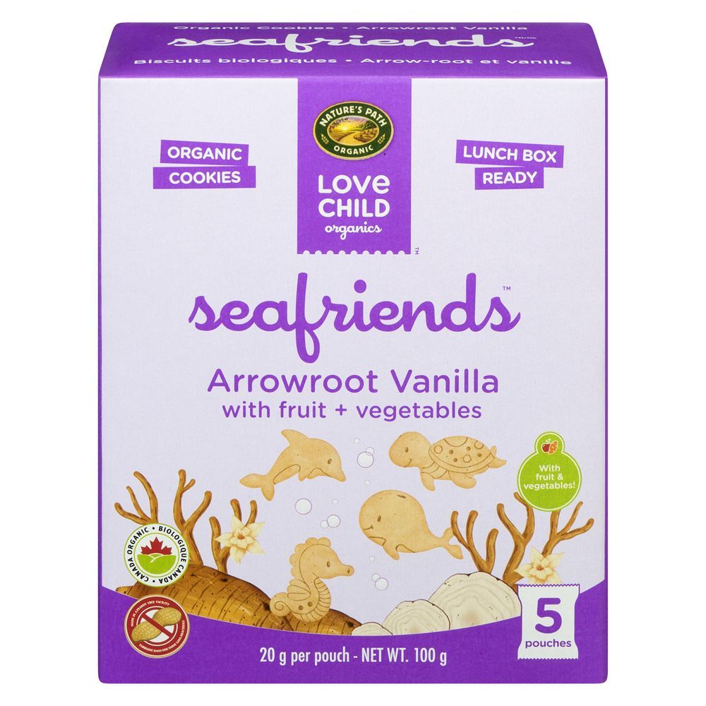 Love Child Organics Sea Friends Arrowroot Vanilla Cookies, 100 G