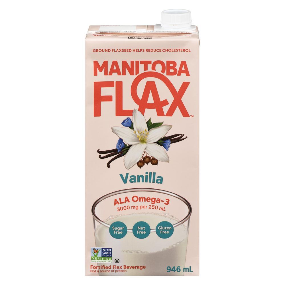Manitoba Flax Unsweetened Vanilla Flax Milk, 946 Ml