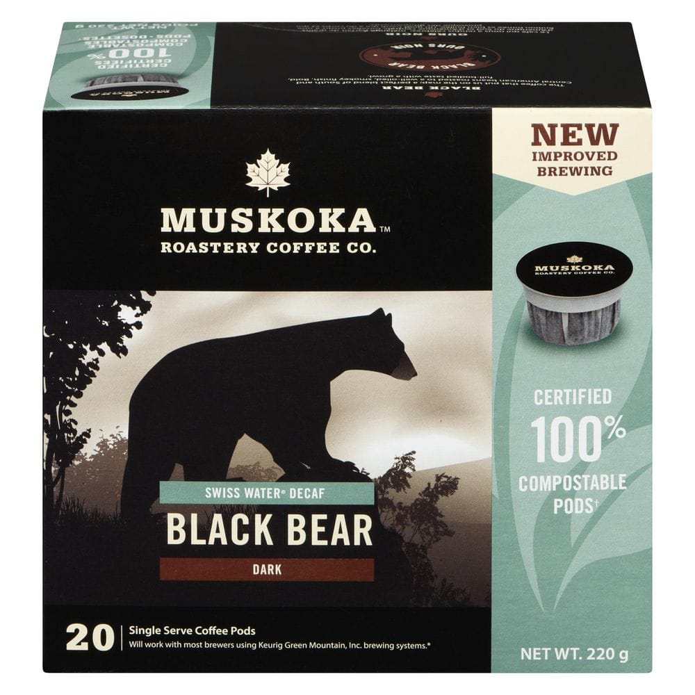 Muskoka Roastery Coffee Black Bear Decaf Coffee, 220 G