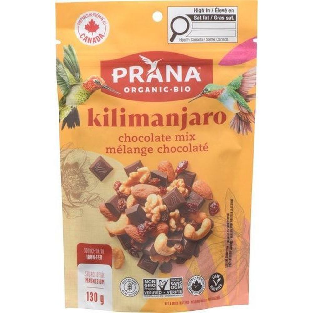 Prana Mélange De Chocolat Bio Kilimanjaro Deluxe, 130 G – 8 Par Boîte