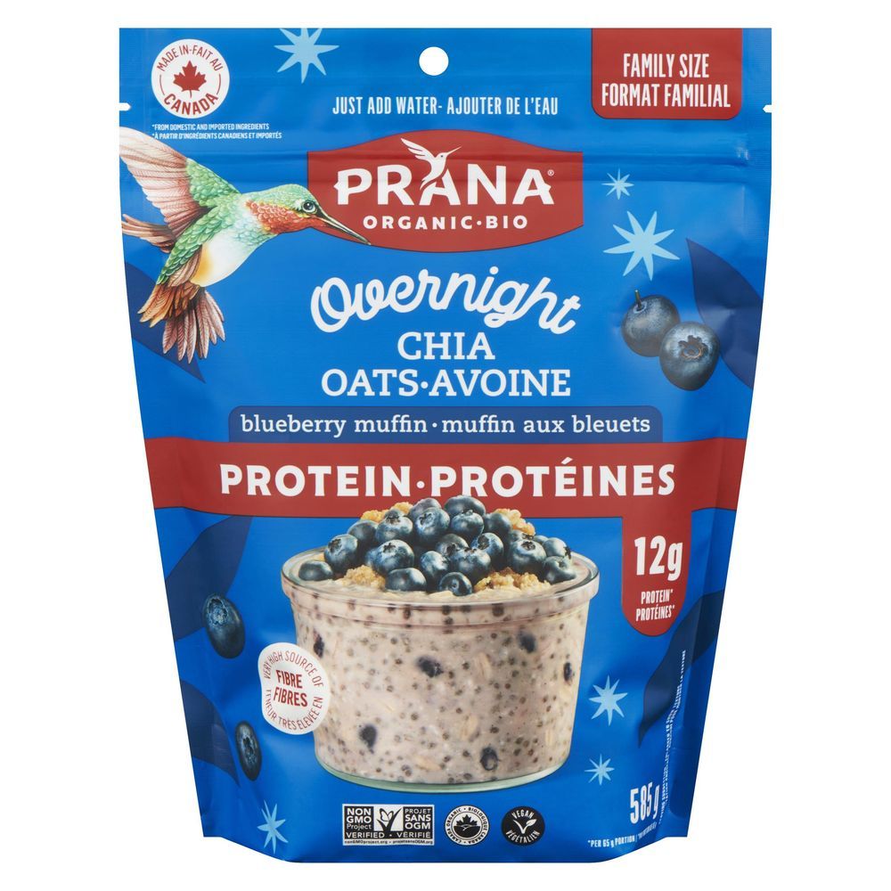 Prana ,muffins Aux Myrtilles Et Flocons D'avoine Au Chia À Préparer La Veille, 585 G