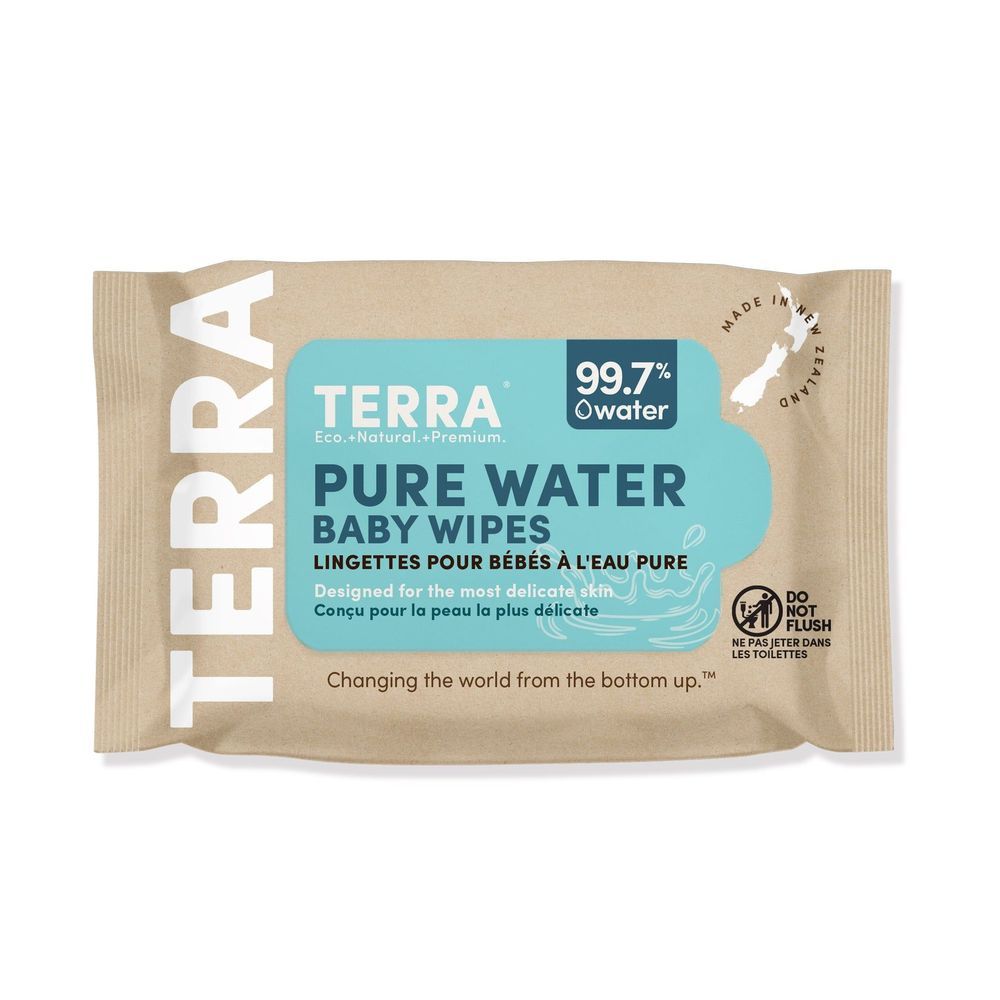 Terra Pure Water Baby Wipes, 24 Count