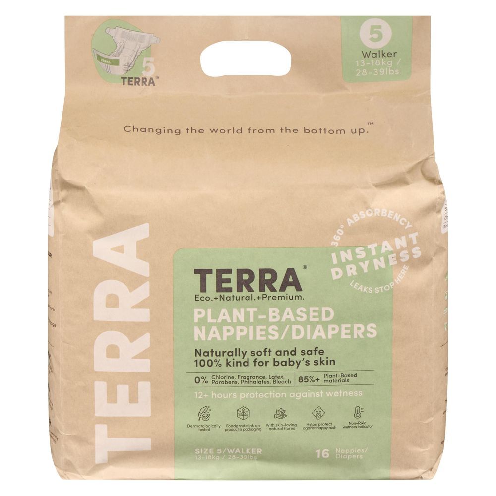Terra Walker Size 5 Biodegradable Nappy Pants, 16 Count