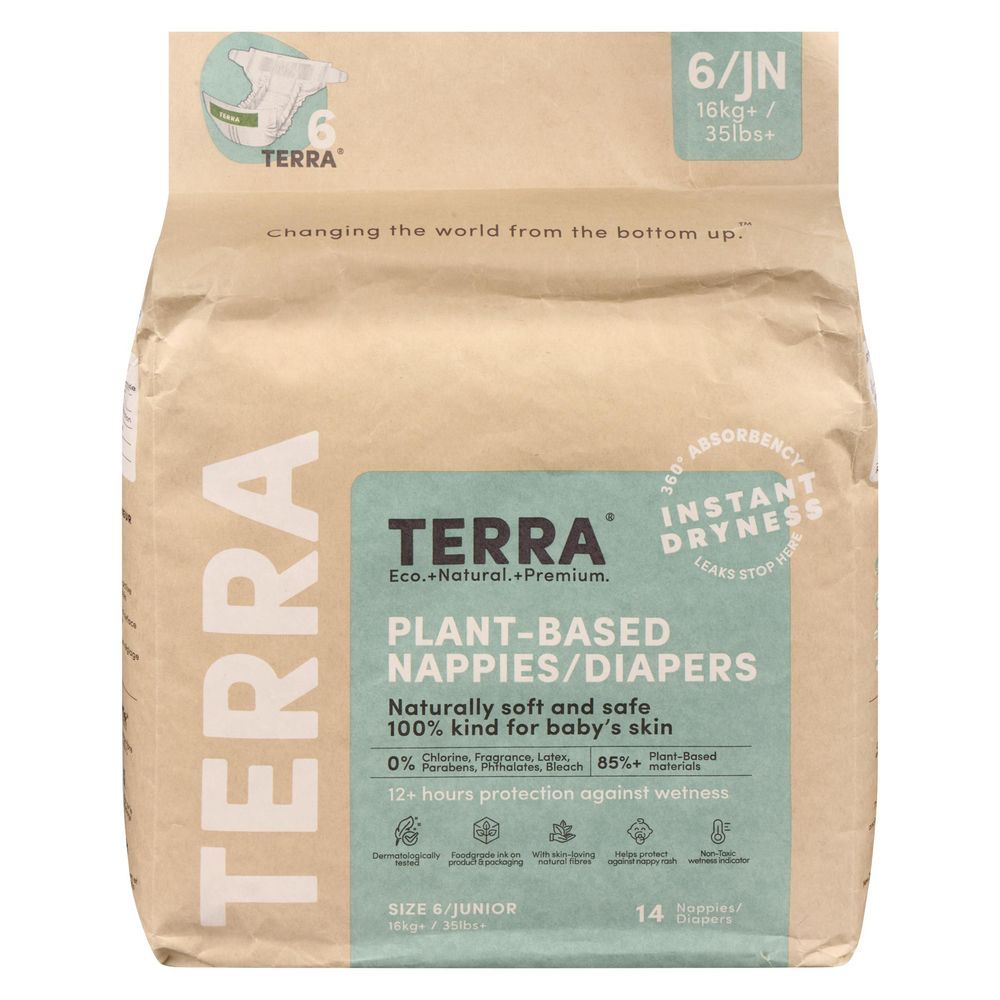 Terra Junior Size 6 Biodegradable Nappy Pants, 14 Count