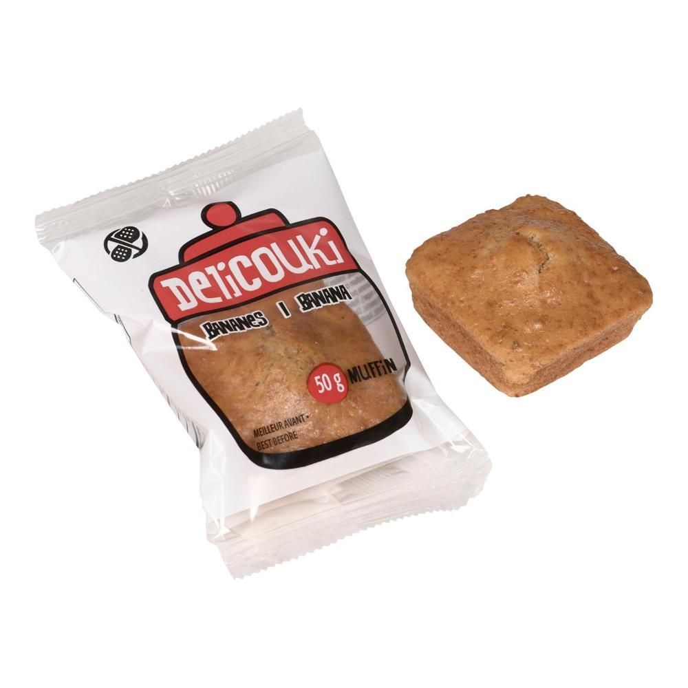Delicouki ,muffins Carrés À La Banane Cuite, 50 G – 48 Par Boîte
