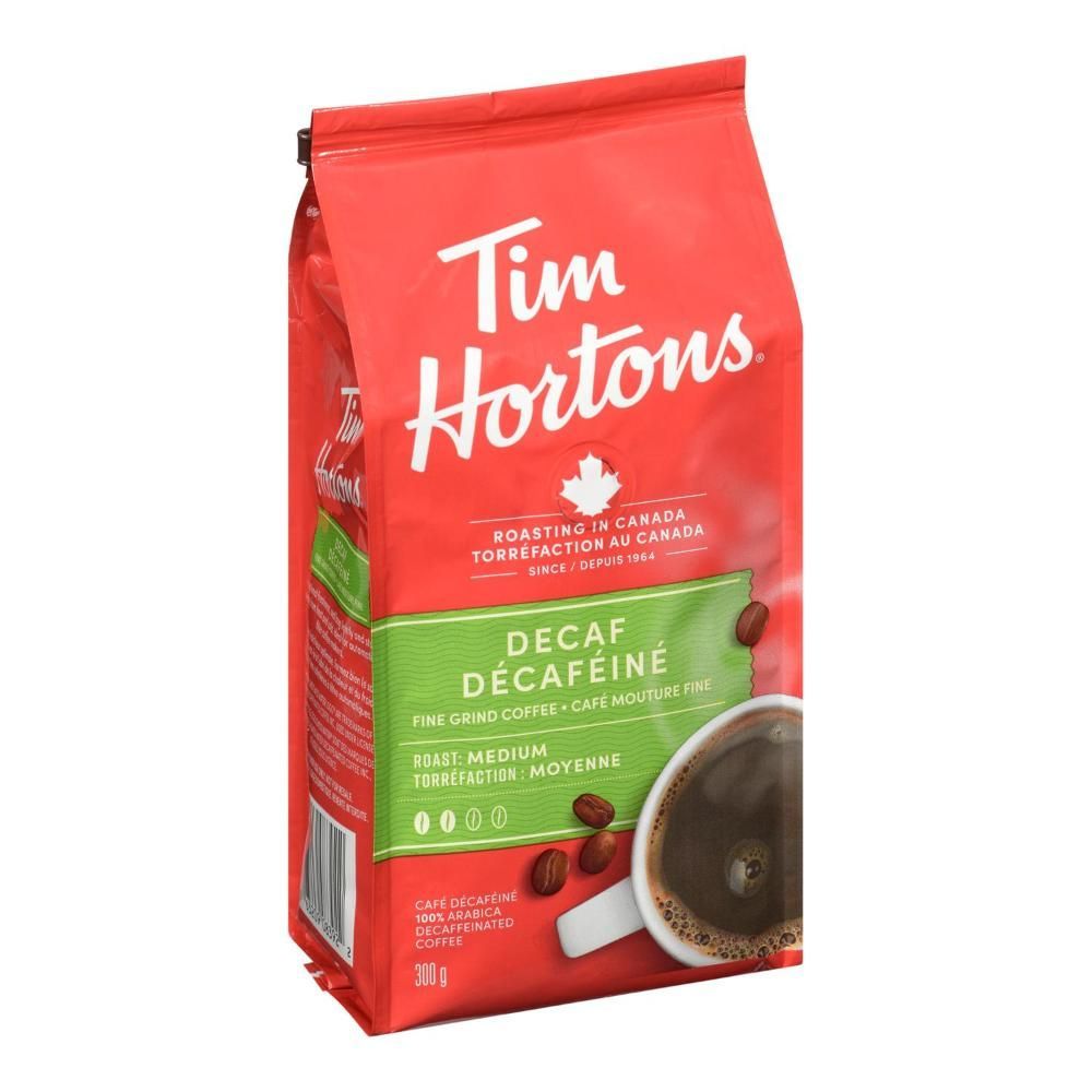 Tim Hortons Medium Roast Decaffeinated Fine Ground Coffee, 300 G -- 6 Per Case