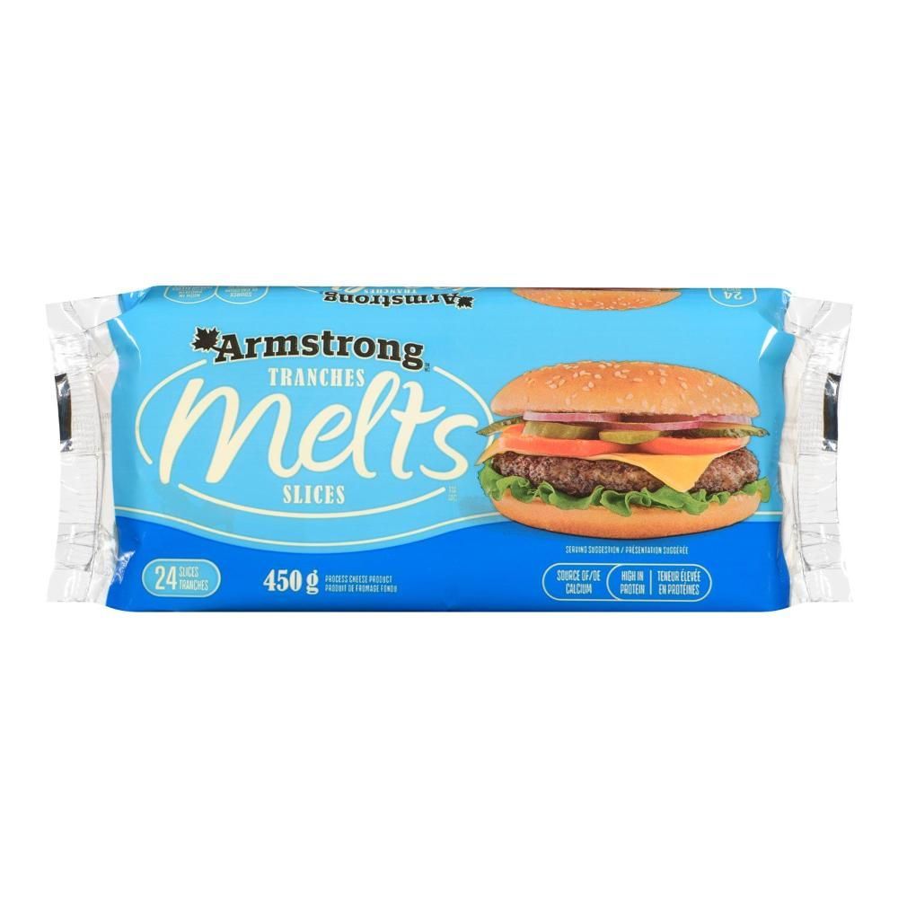 Armstrong Individually Wrapped Yellow Process Cheddar Cheese Slice, 450 G -- 12 Per Case