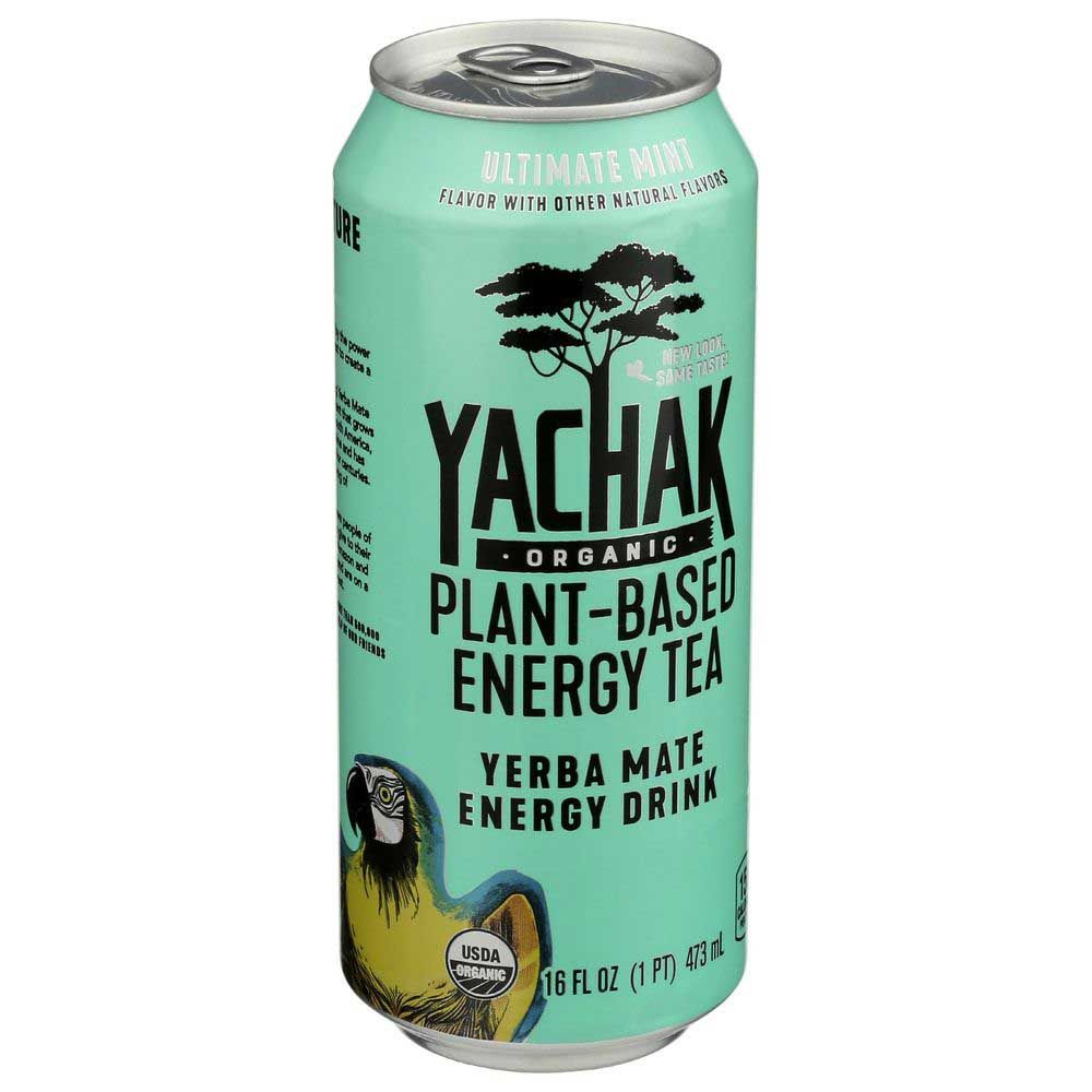 Yachak Organic Plant Based Ultimate Mint Yerba Mate Energy Tea, 16 Fluid Ounce -- 12 Per Case