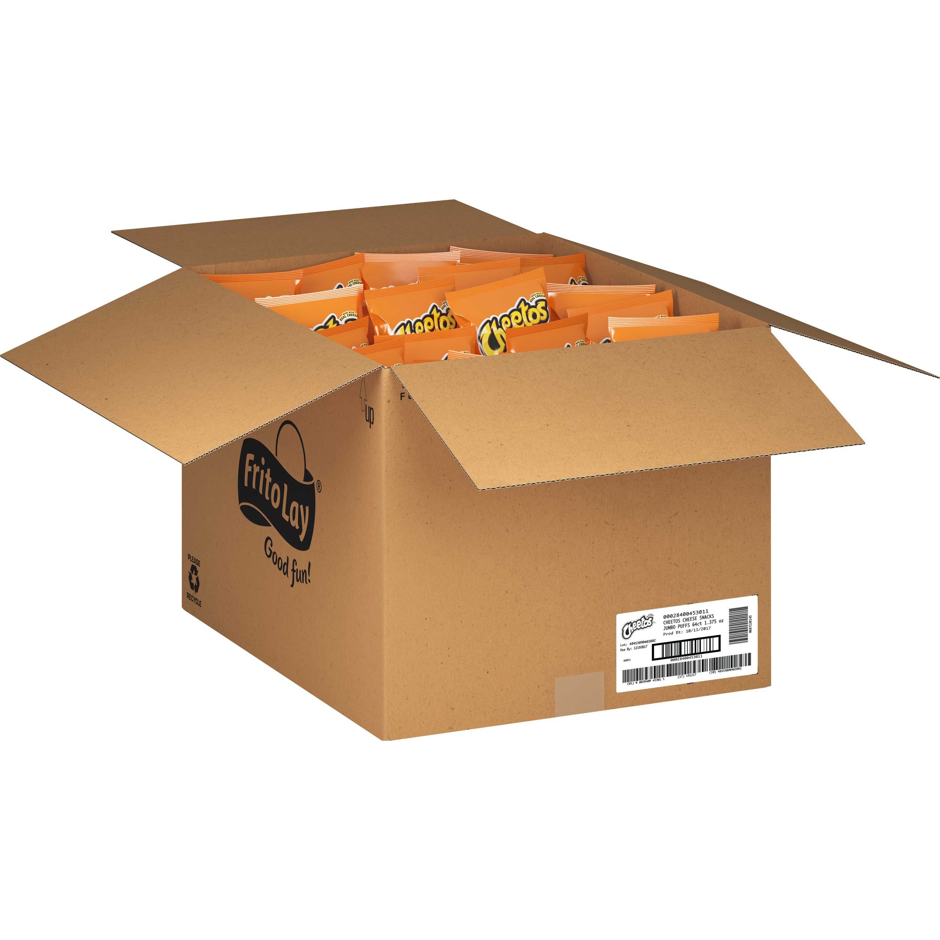 Cheetos Regular Cheese Flavored Puffs Snack, 1.375 Ounce -- 64 Per Case