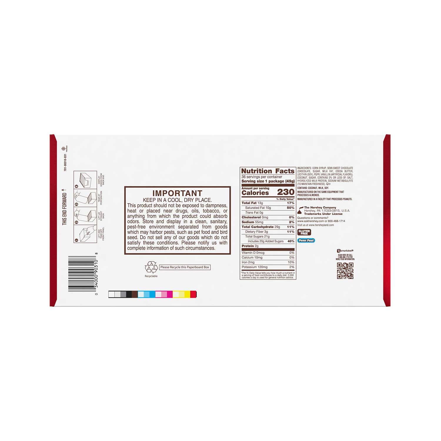 Mounds Dark Chocolate And Coconut Candy Bar, 1.75 Ounce -- 432 Per Case