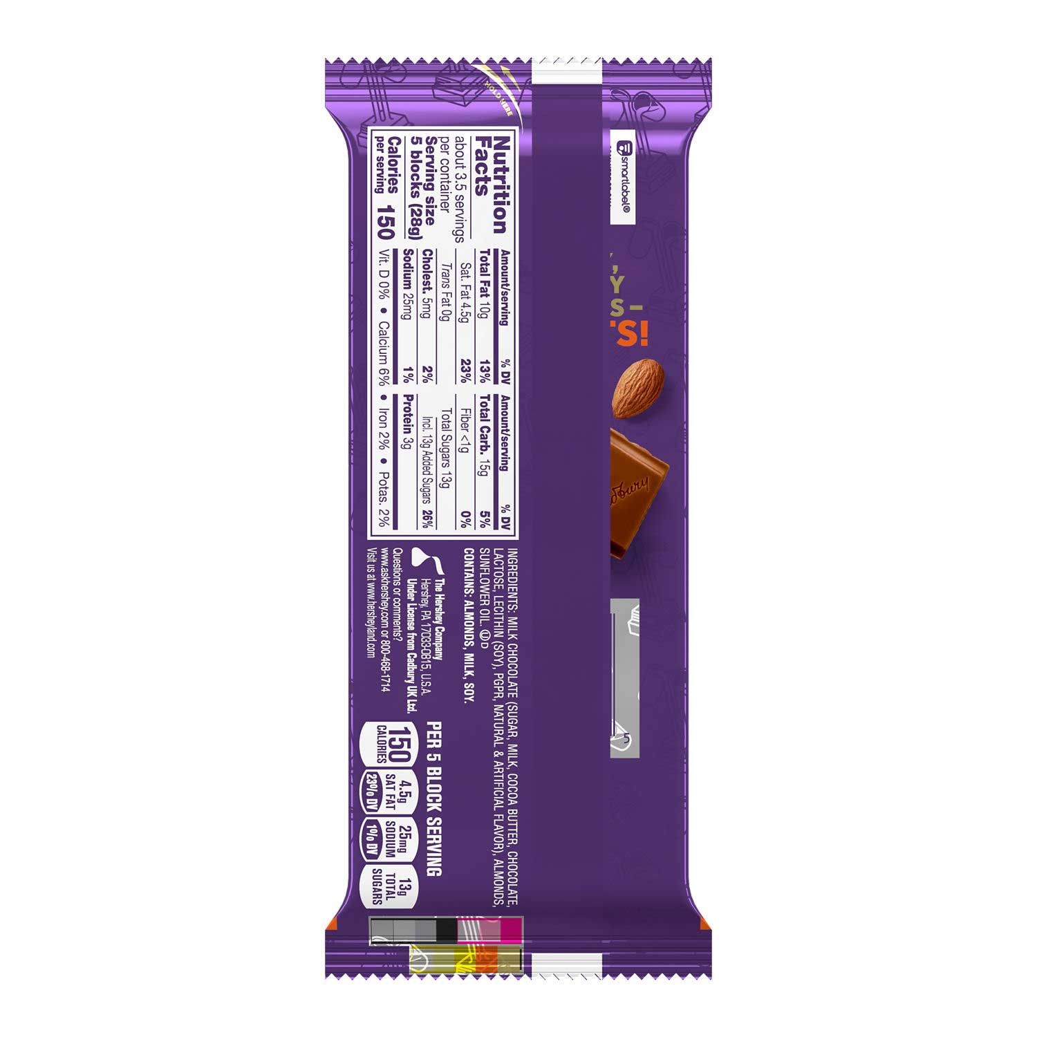 Cadbury Roast Almond Dairy Milk Chocolate Bar, 3.5 Ounce -- 14 Per Case