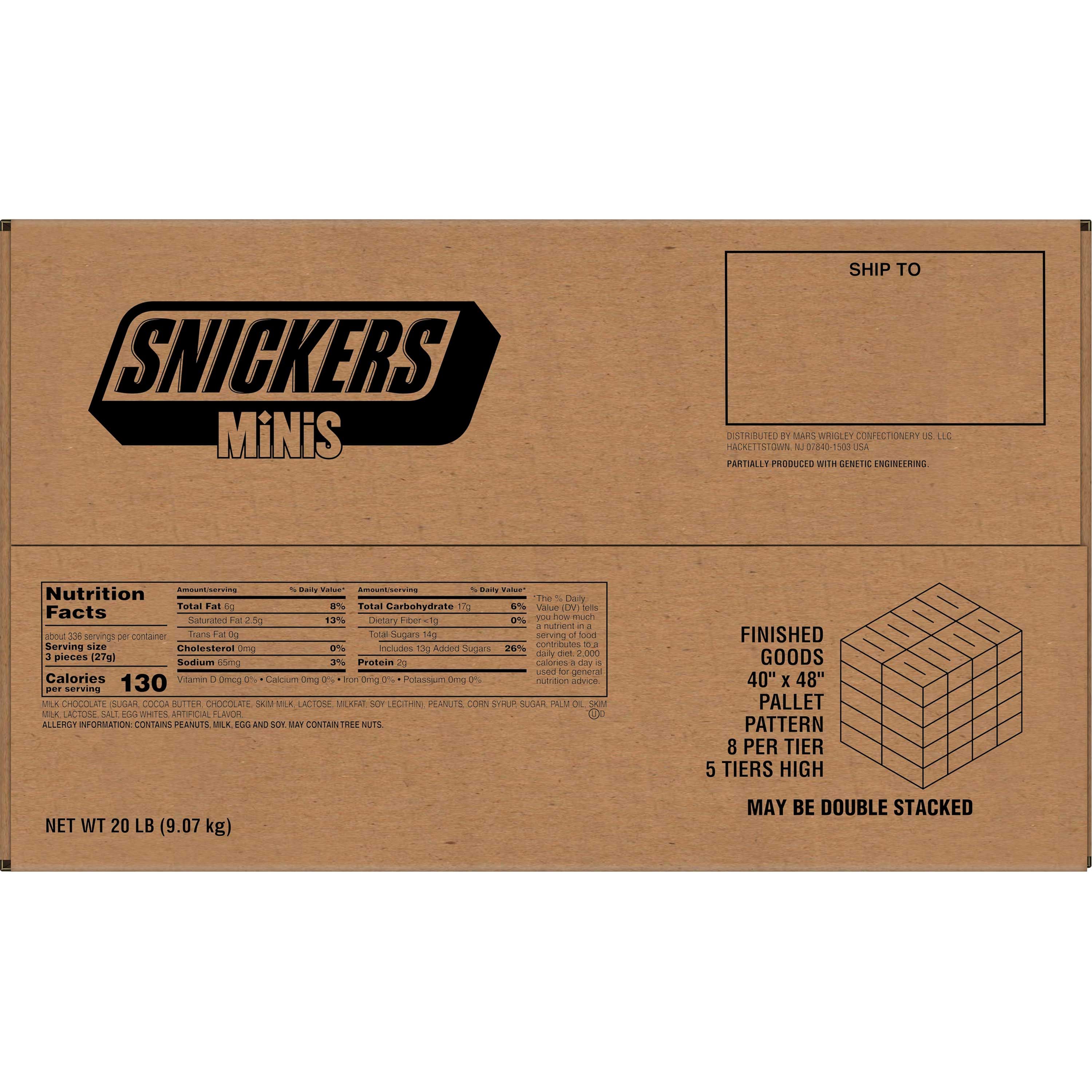 Snickers Miniature Candy Bar, 20 Pound