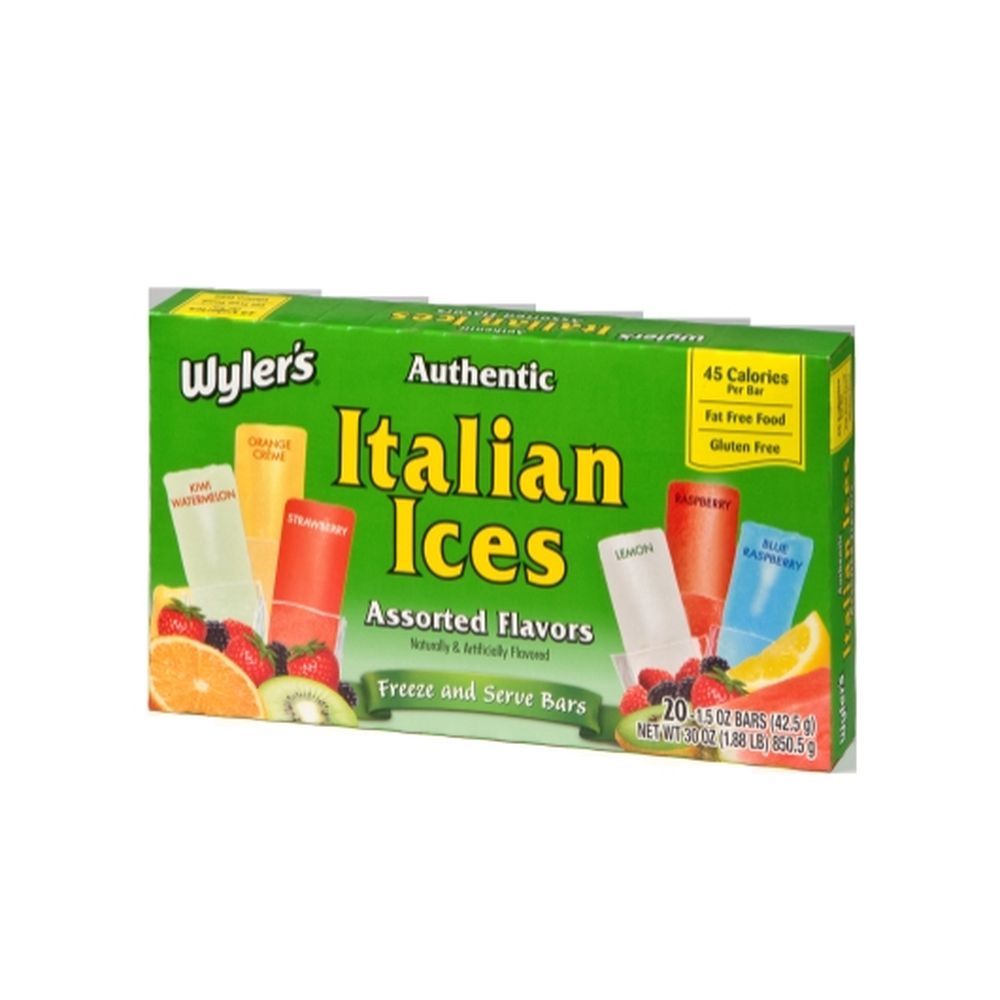 Wyler's Italian Ice Freezer Bar, Variety Pack, 20 Count -- 12 Per Case