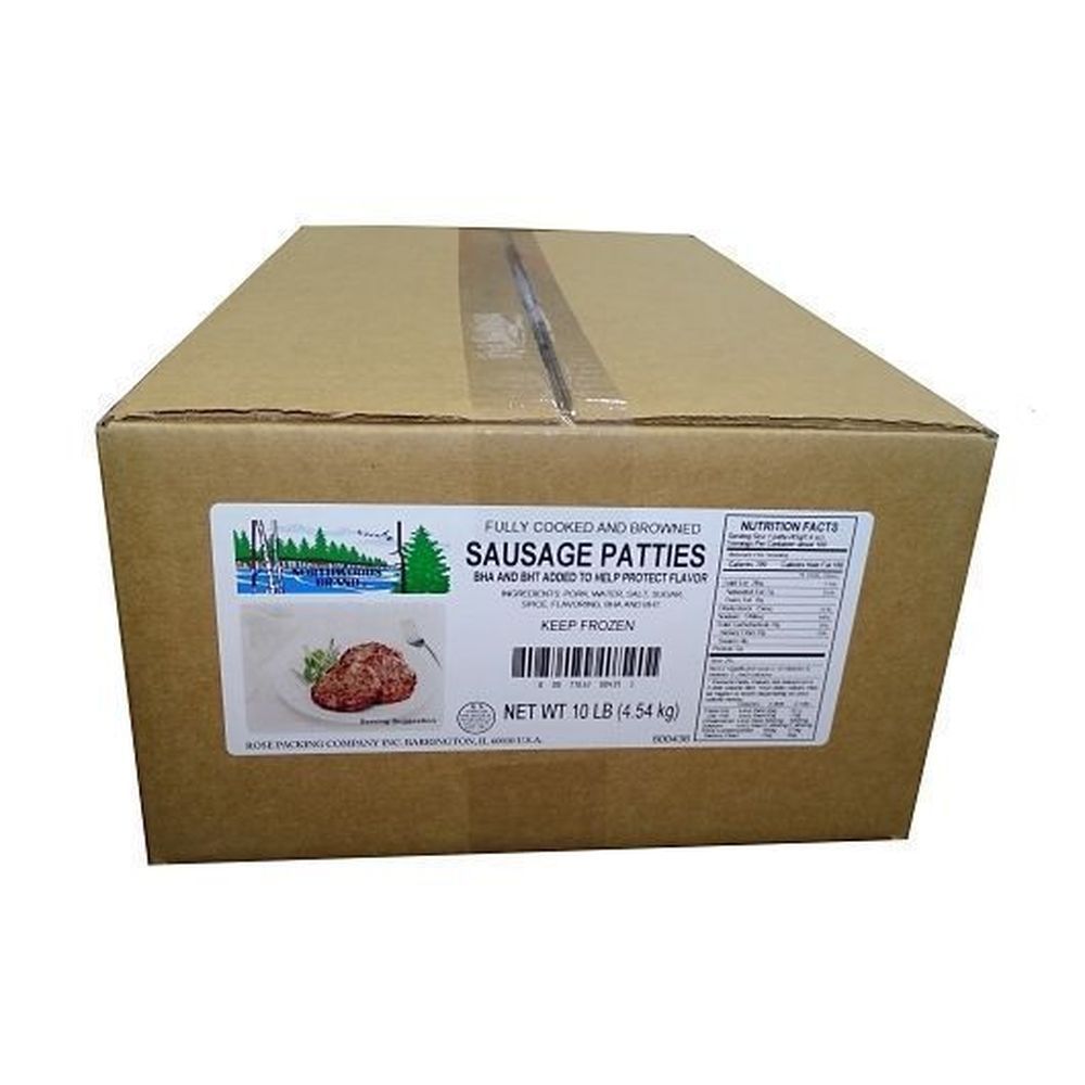 Northwoods Brands Fully Cooked And Browned Pork Sausage Patties, 10 Pound