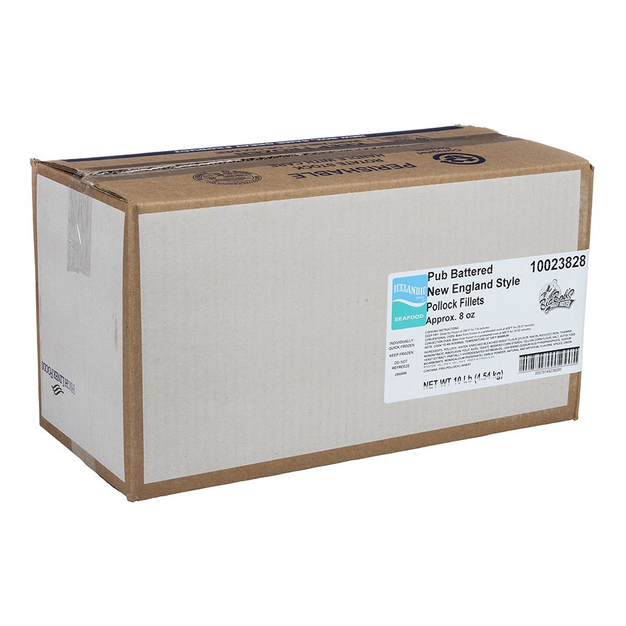 High Liner Foodservice 8 Ounce Big Bob's Raw Battered New England Style Pollock Fillet, 10 Pound