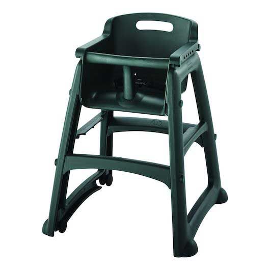 Rubbermaid Black Sturdy Chair High Chair With Wheels, 23.5 X 23.38 X 29.75 Inch