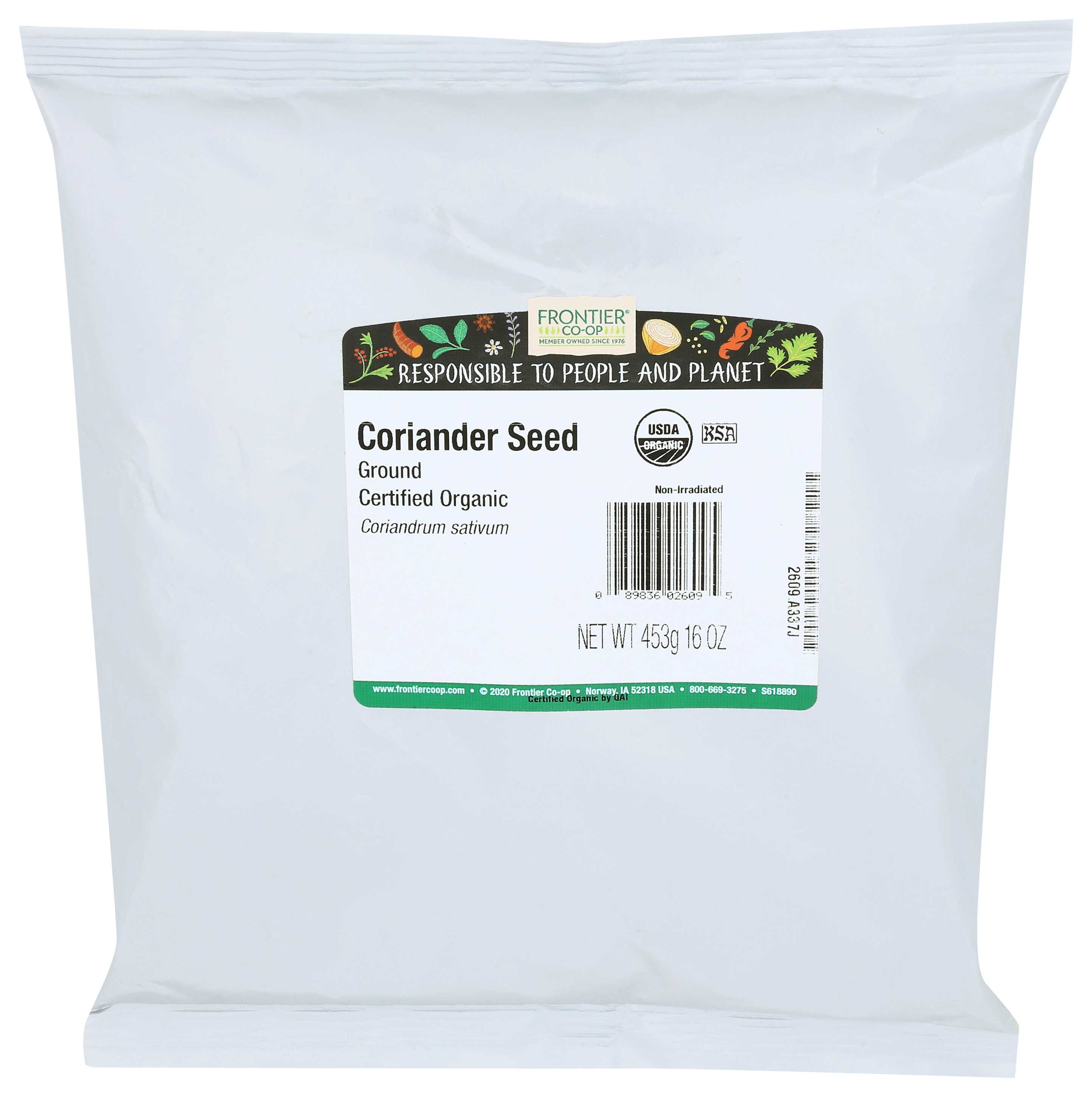 Frontier Herb Organic Bulk Ground Coriander Seed Powder, 16 Ounce