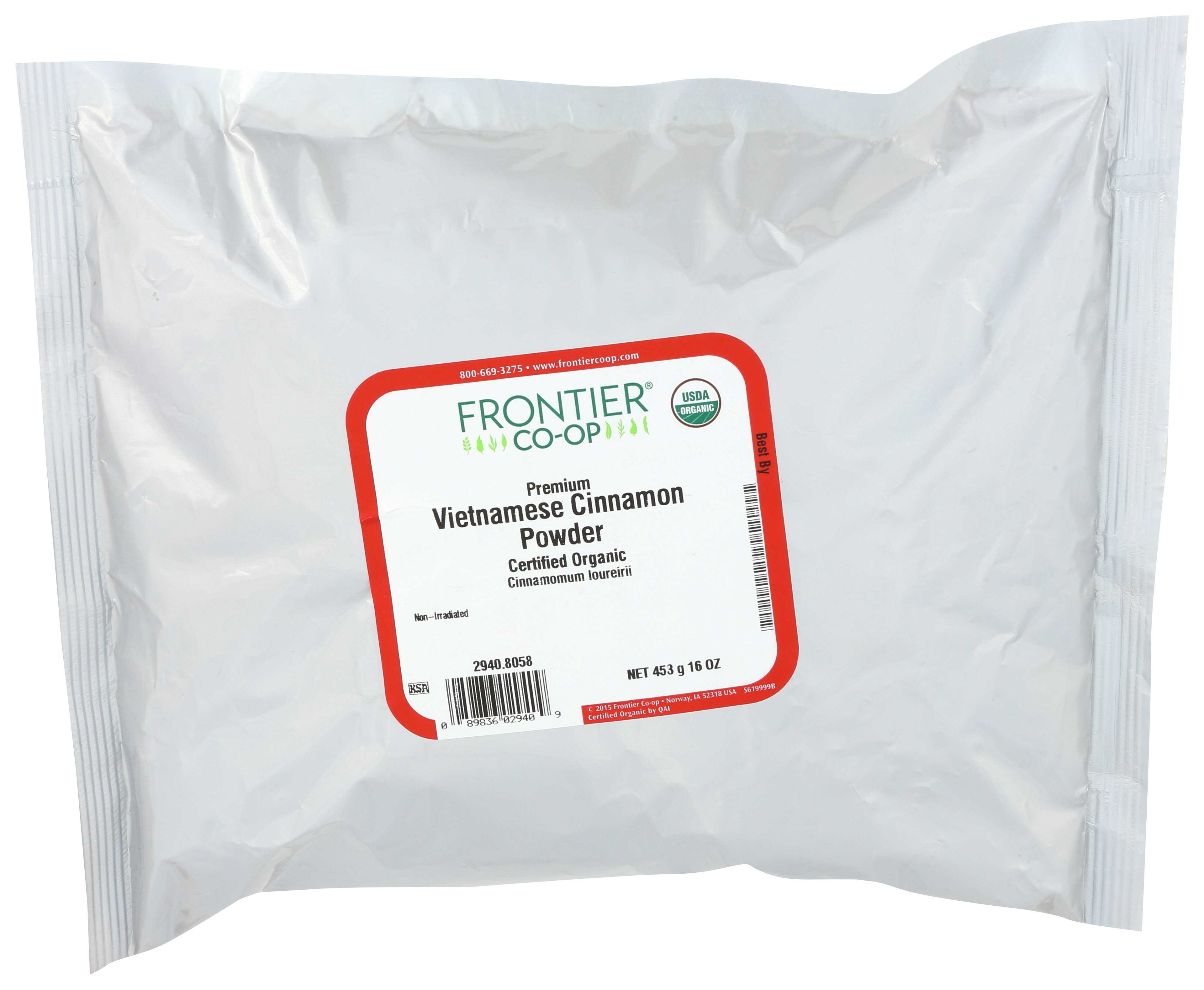Frontier Herb Organic Cinnamon Vietnamese Powder Seasoning, 1 Pound