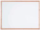 Aarco Red Oak Frame White Porcelain Enamel on Steel Marker Board, 18 inch Height x 24 inch Width