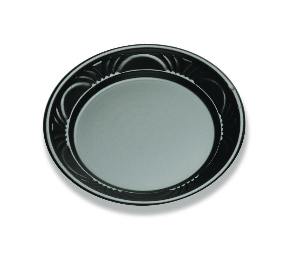 D&w Fine Pack Plastic Black High Gloss Plate, 6 Inch -- 1000 Per Case