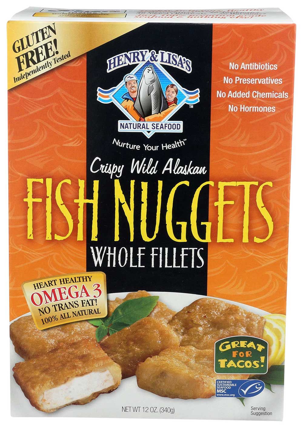 Henry & Lisa's Gluten Free Natural Seafood Wild Alaskan Fish Nugget, 12 Ounce -- 6 Per Case
