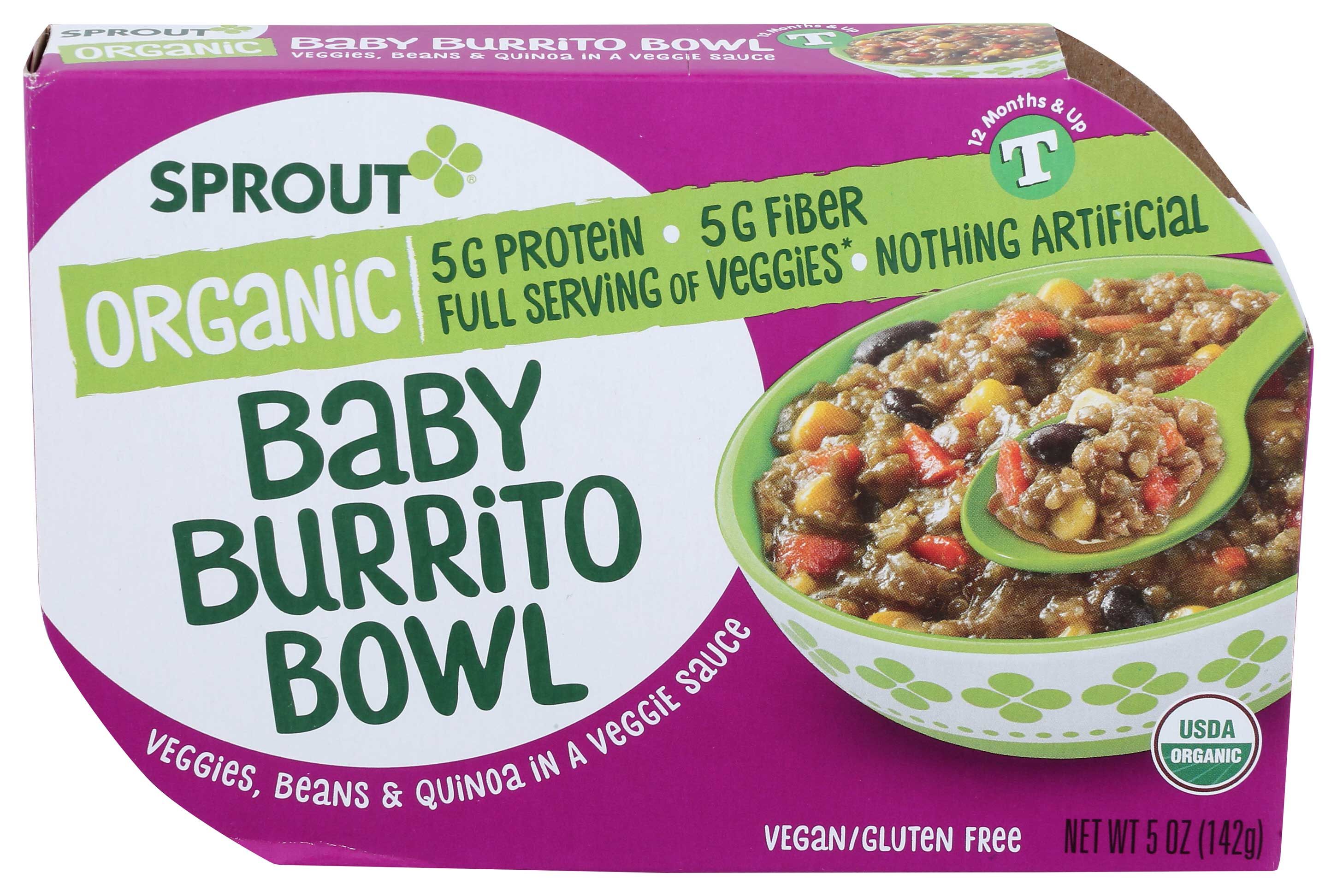 Sprout Organic Baby Burrito Bowl Toddler Meal, 5 Ounce -- 8 Per Case
