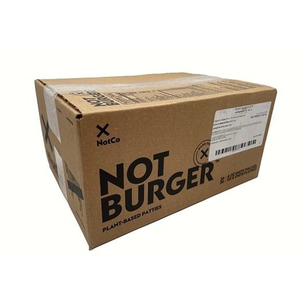 Notburger Plant Based Burger Patties, 4 Ounce -- 36 Per Case