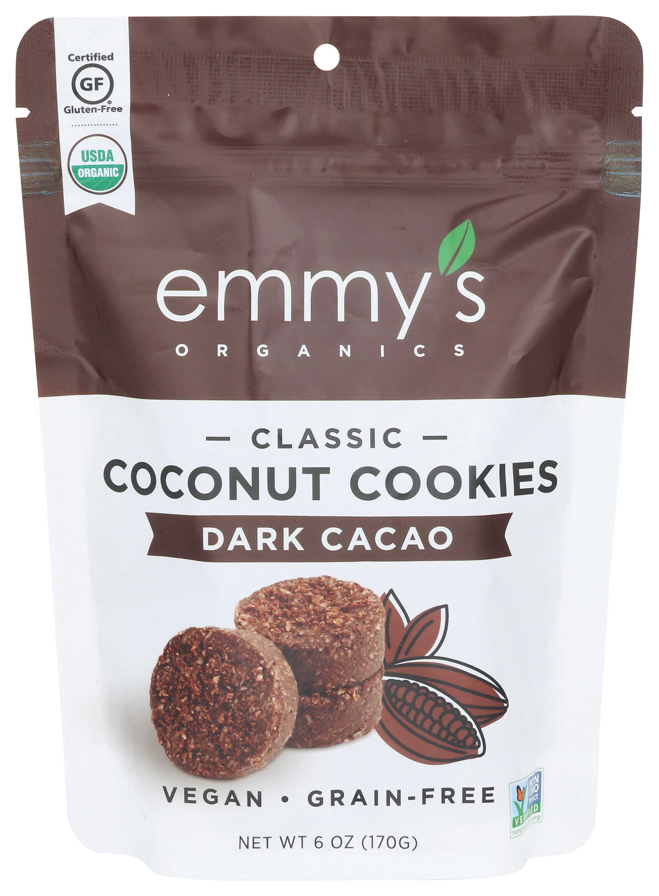 Emmy's Organics Dark Cacao Coconut Macaroon, 6 Ounce -- 8 Per Case