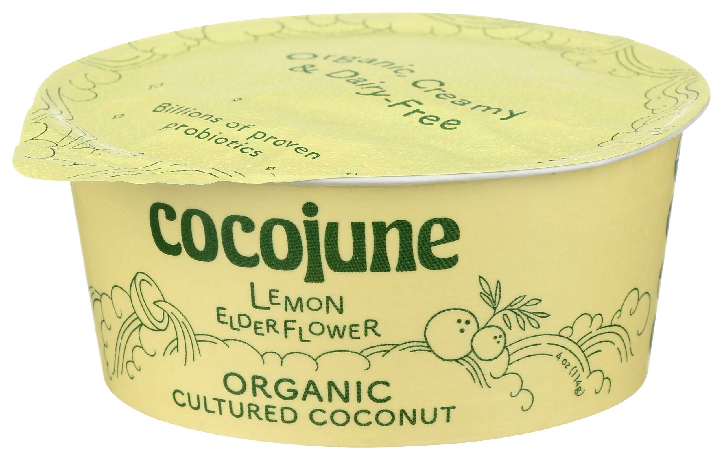 Cocojune Organic Cultured Coconut Lemon Elderflower Yogurt, 4 Ounce -- 12 Per Case