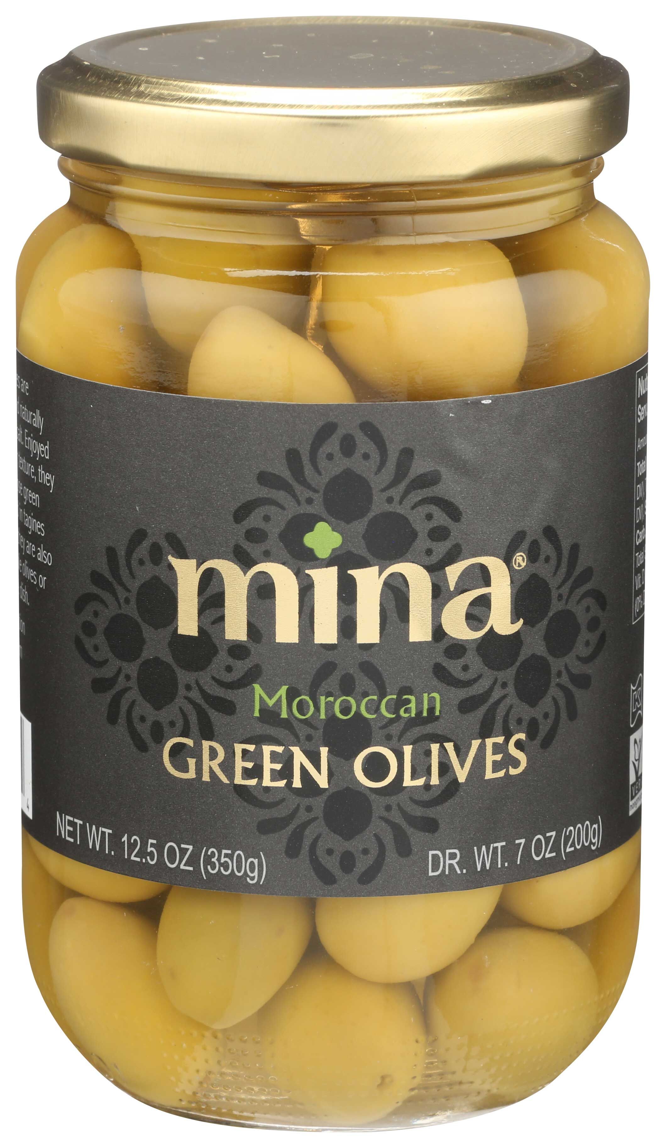 Mina Moroccan Green Olives, 12.5 Ounce -- 6 Per Case