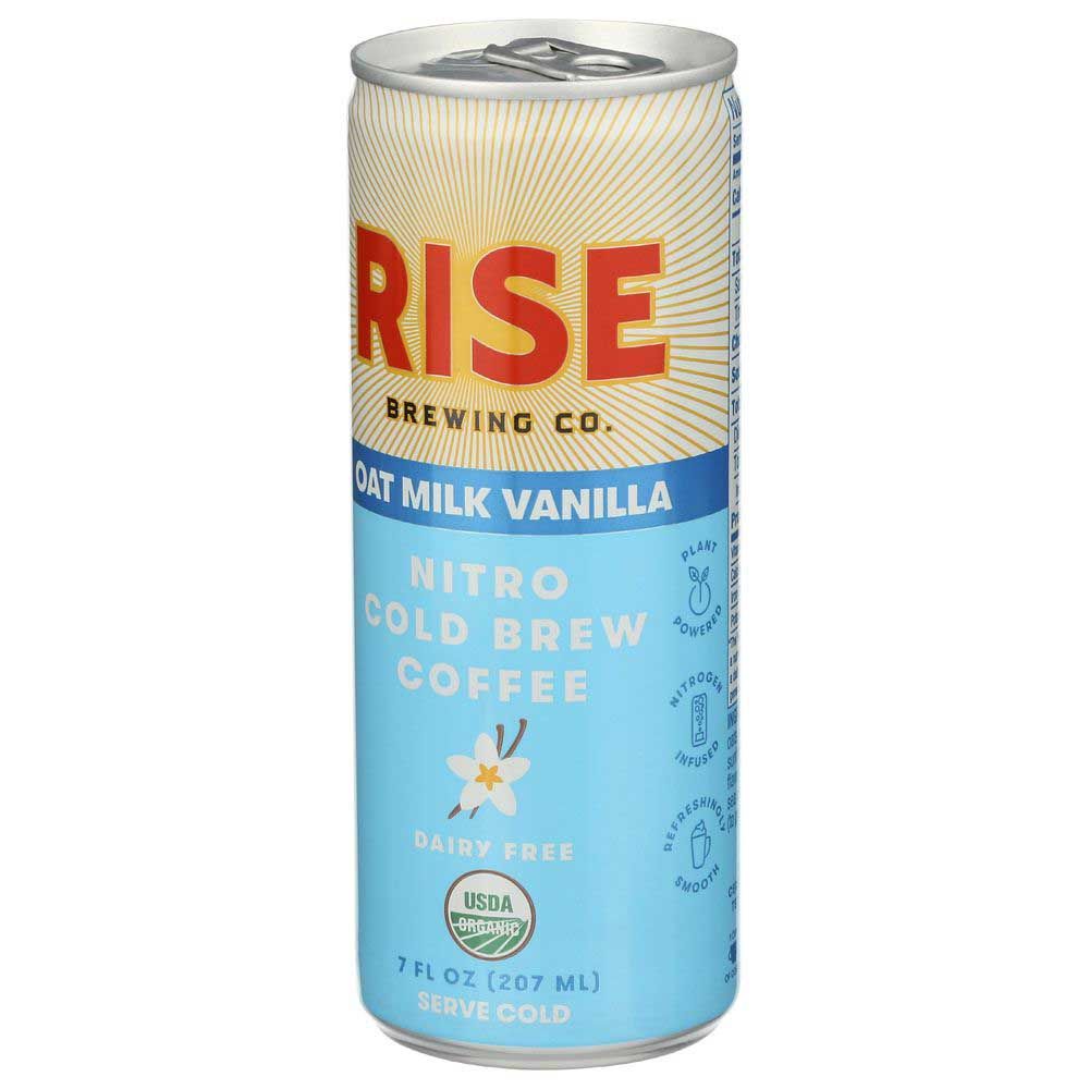 Rise Brewing Co. Organic Oat Milk Vanilla Nitro Cold Brew Latte, 7 Fluid Ounce -- 12 Per Case