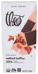 Theo Organic Dark Chocolate Salted Toffee, 3 Ounce -- 12 per case.