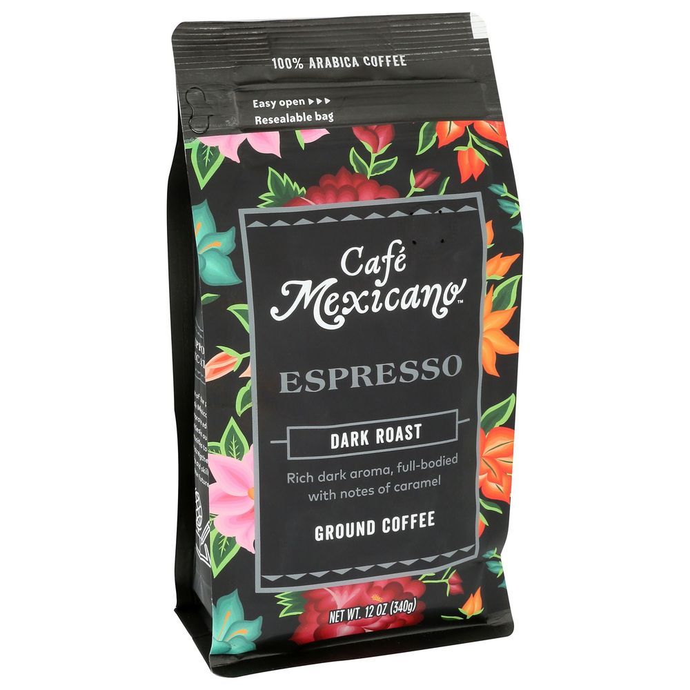 Cafe Mexicano Dark Roast Espresso Ground Coffee, 12 Ounce -- 6 Per Case