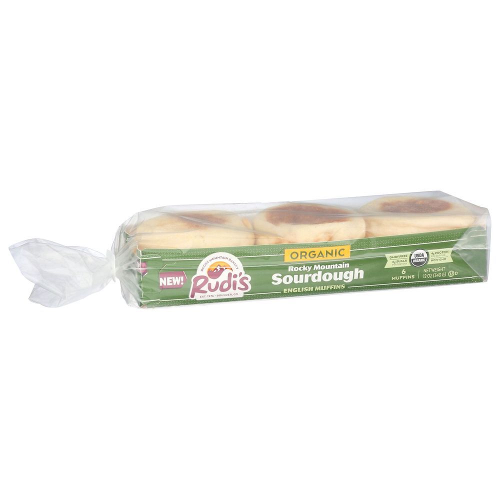 Rudis Rocky Mountain Bakery Organic Sourdough English Muffins, 12 Ounce -- 8 Per Case