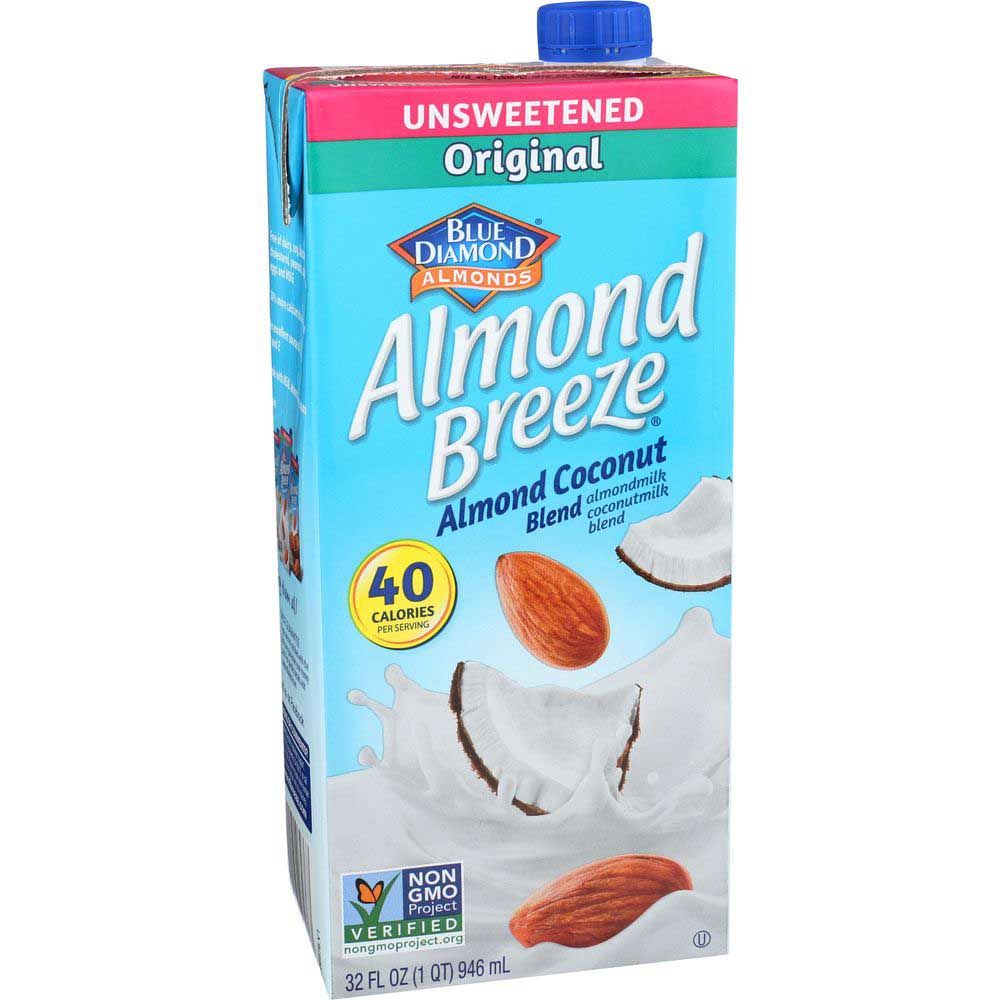 Almond Breeze Original Unsweetened Almond And Coconut Milk, 32 Ounce -- 12 Per Case