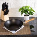 Joyce Chen Professional Series Preseasoned Cast Iron Stir Fry Pan with Maple Handle, 11.5 inch