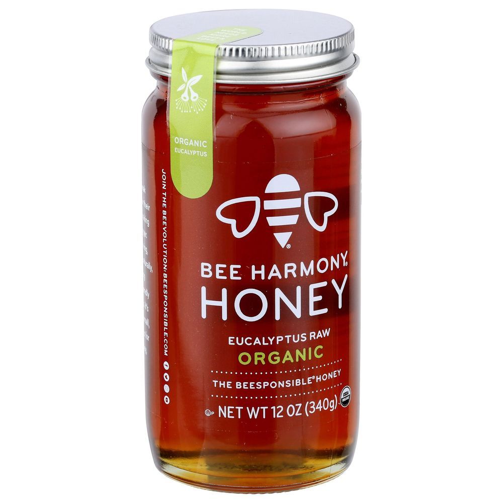 Bee Harmony Organic Eucalyptus Raw Honey, 12 Ounce -- 6 Per Case