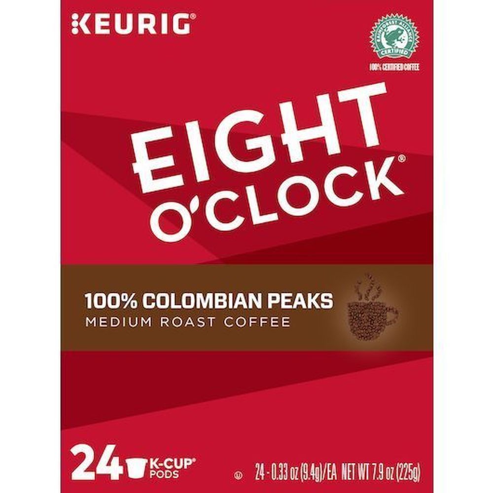 Eight O'clock Medium Roast Colombian Peaks Keurig Single Serve K-cup Coffee Pods, 24 Count -- 4 Per Case