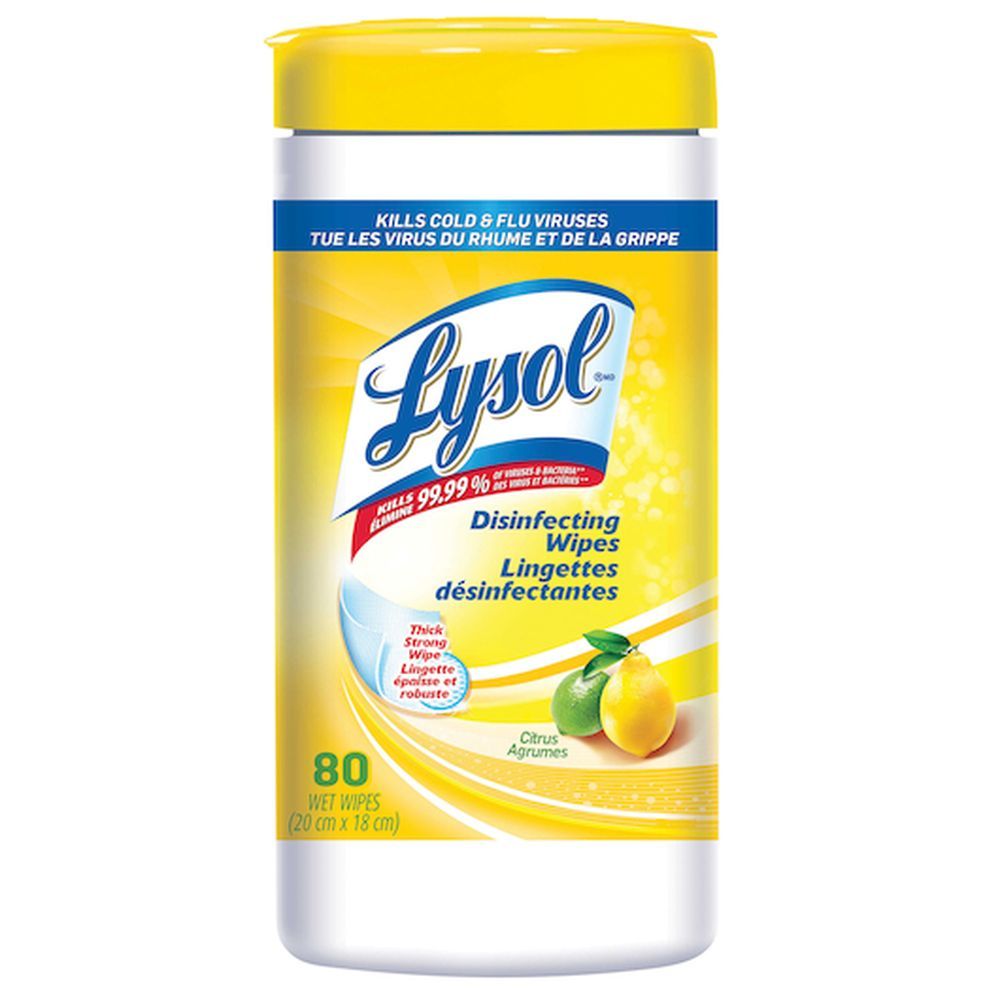 Lysol Citrus Scent Sanitizing Wipes, 80 Count -- 6 Per Case