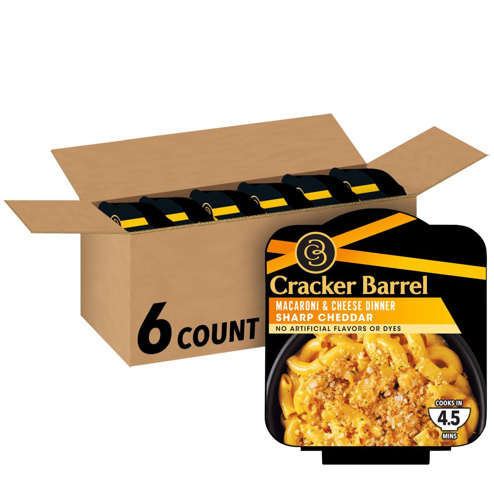 Cracker Barrel Deluxe Sharp Cheddar Macaroni And Cheese Dinner, 3.8 Ounce -- 6 Per Case