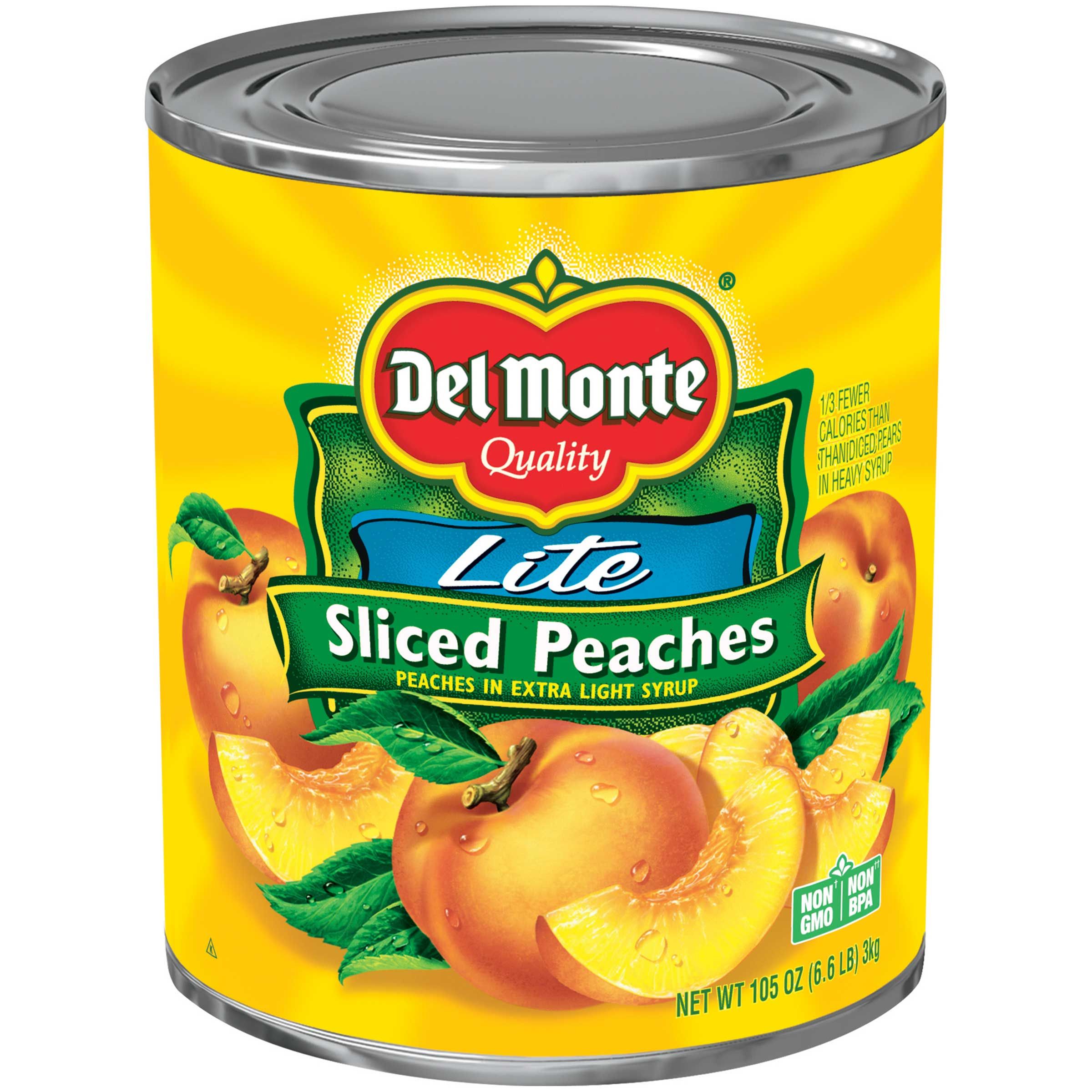 Del Monte Sliced Peaches In Extra Light Syrup, 105 Ounce -- 6 Per Case