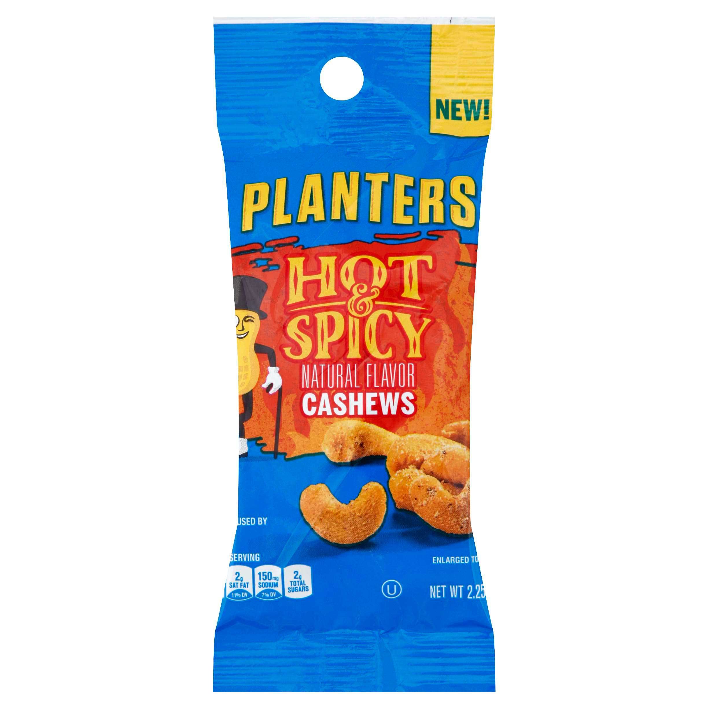 Planters Hot N Spicy Cashews Snack Nuts, 2.25 Ounce Tube -- 30 Per Case