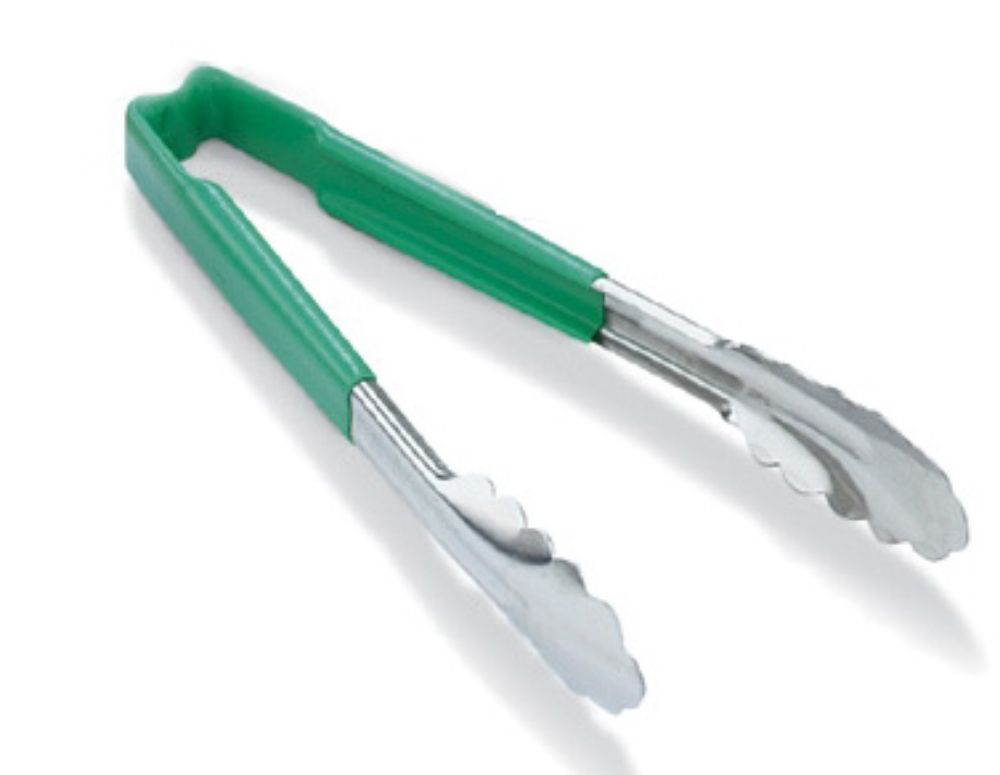 Vollrath One-piece Color-coded Kool-touch Scalloped Green Tong, 12 X 12 Inch -- 12 Per Case