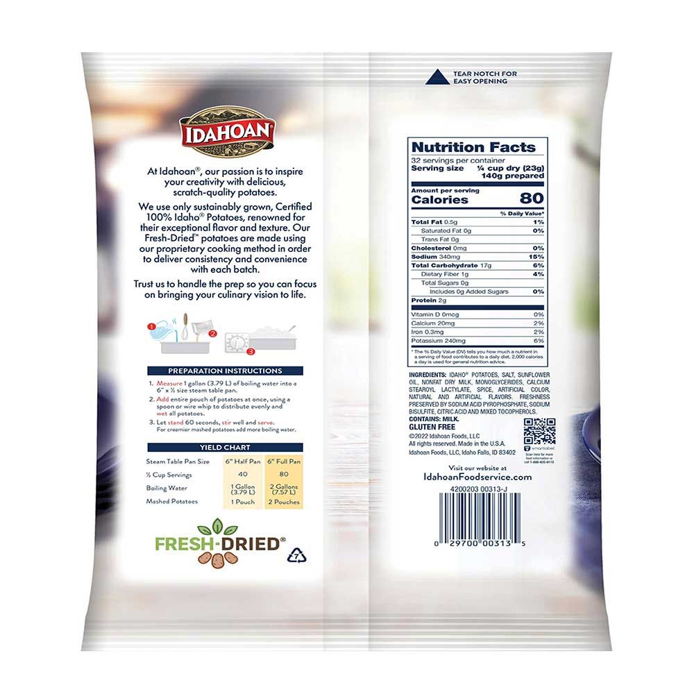Idahoan Real Mashed Potatoes, 26 Ounce -- 12 Per Case