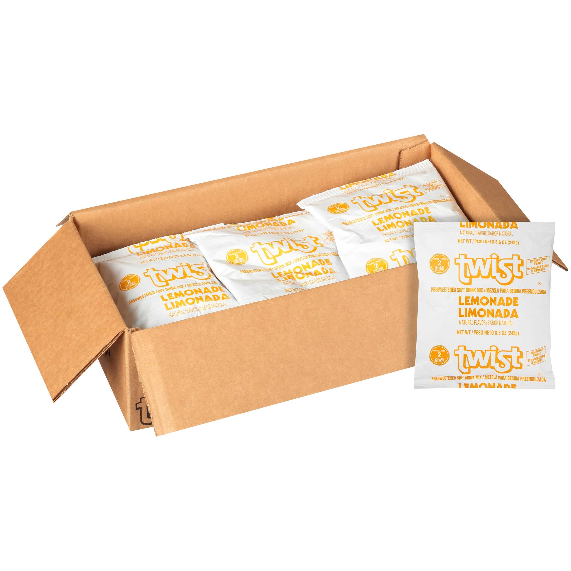 Twist Lemonade Mix Drink, 2 Gallon -- 12 Per Case
