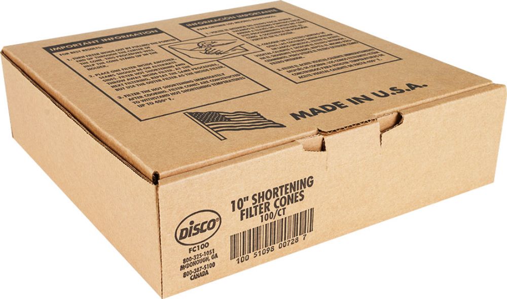 Disco Manual Filter Cone, 10 Inch -- 100 Per Case