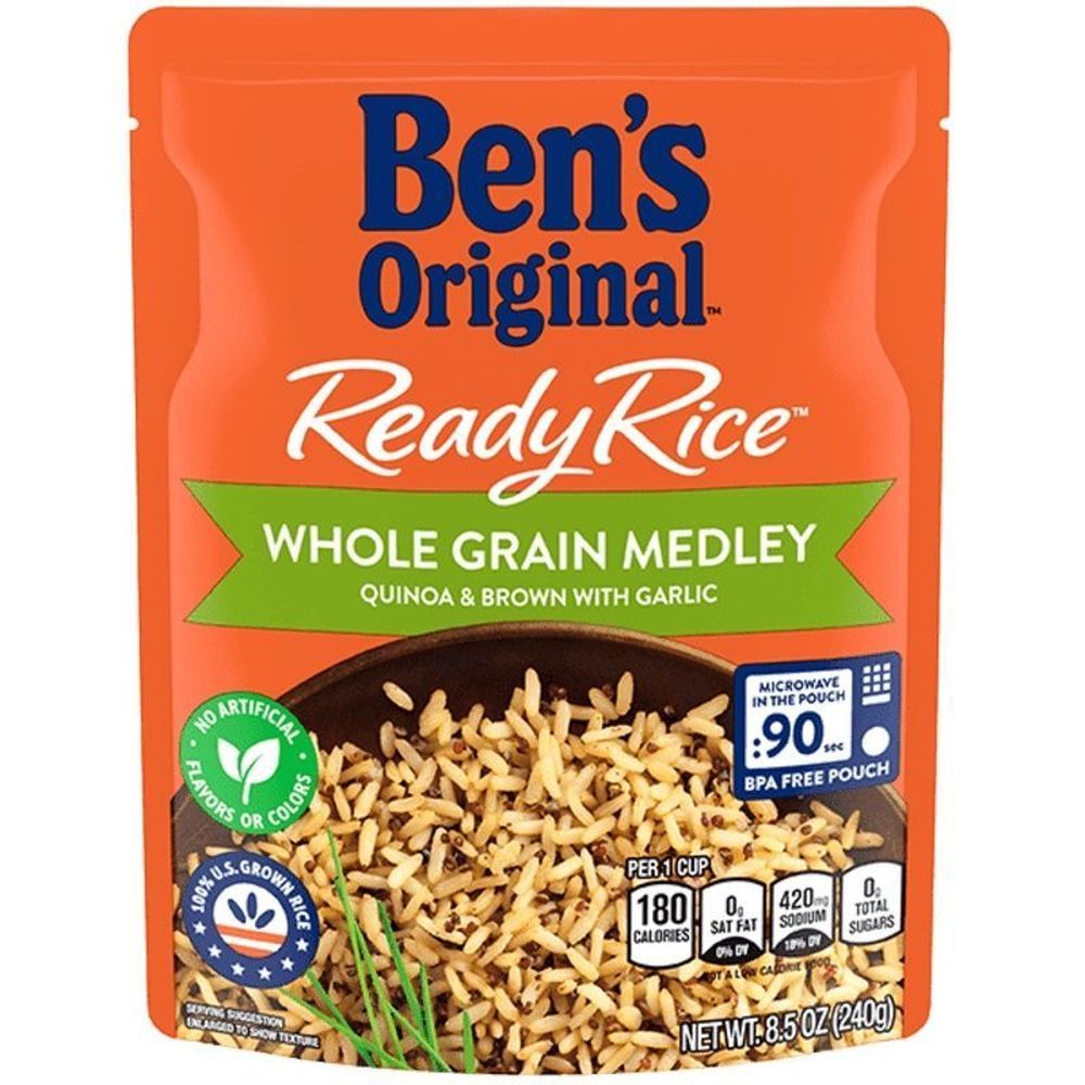 Ben's Original Ready Rice Whole Grain Medley Quinoa And Brown Garlic Rice, 8.5 Ounce -- 12 Per Case