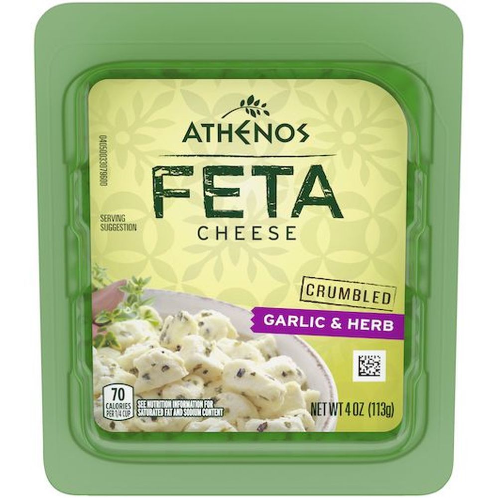 Athenos Crumbled Garlic And Herb Feta Cheese, 4 Ounce -- 12 Per Case