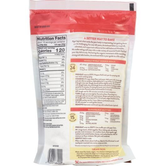 Arrowhead Mills Stone Ground Whole Wheat Flour, 22 Ounce -- 6 Per Case