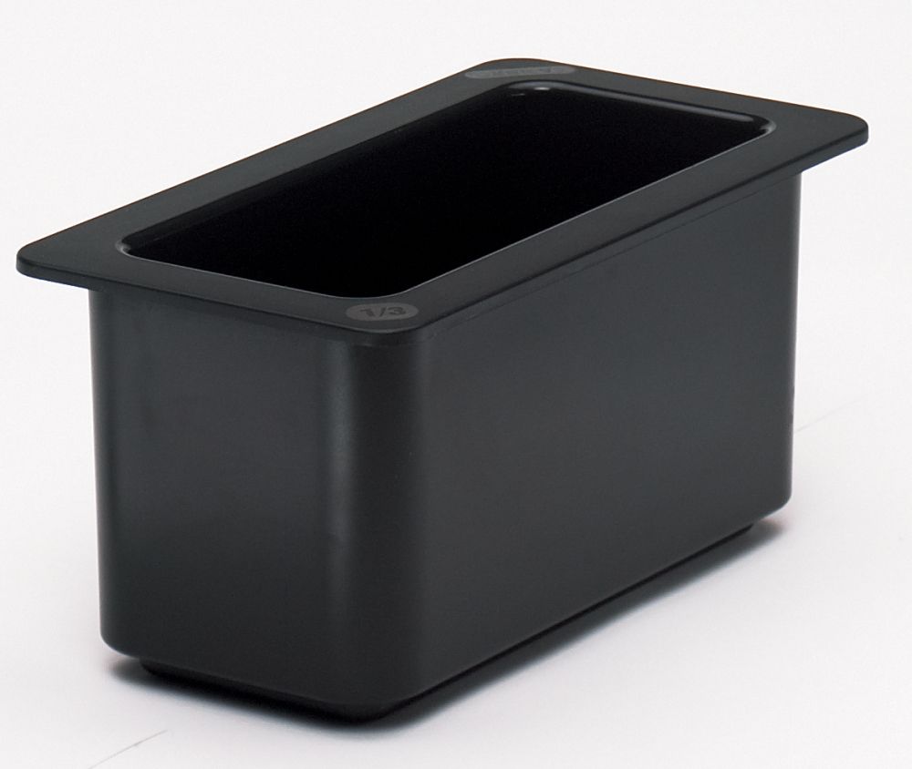 Cambro Coldfest Black 1/3 Size 3.7 Quart Food Pan, 12 3/4 X 6 11/16 X 6 Inch